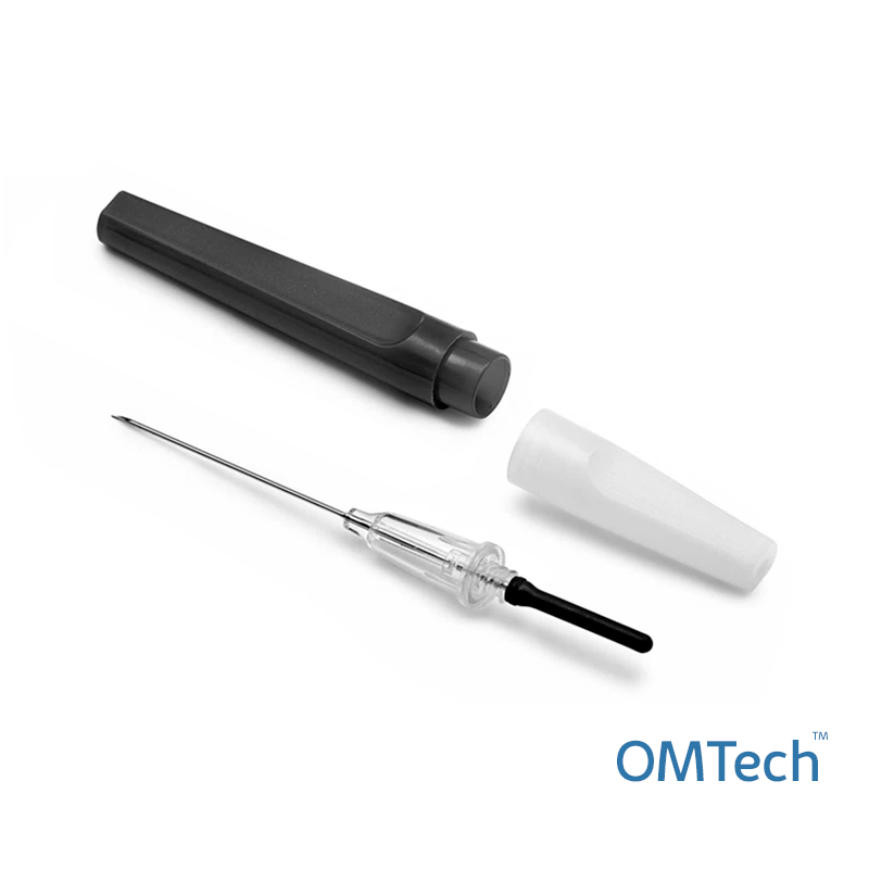 Голка для забору венозної крові, стерильна, для одноразового використання, OMTech™ , Тип II «Флешбек», 22G (0.70 мм x 25 мм)